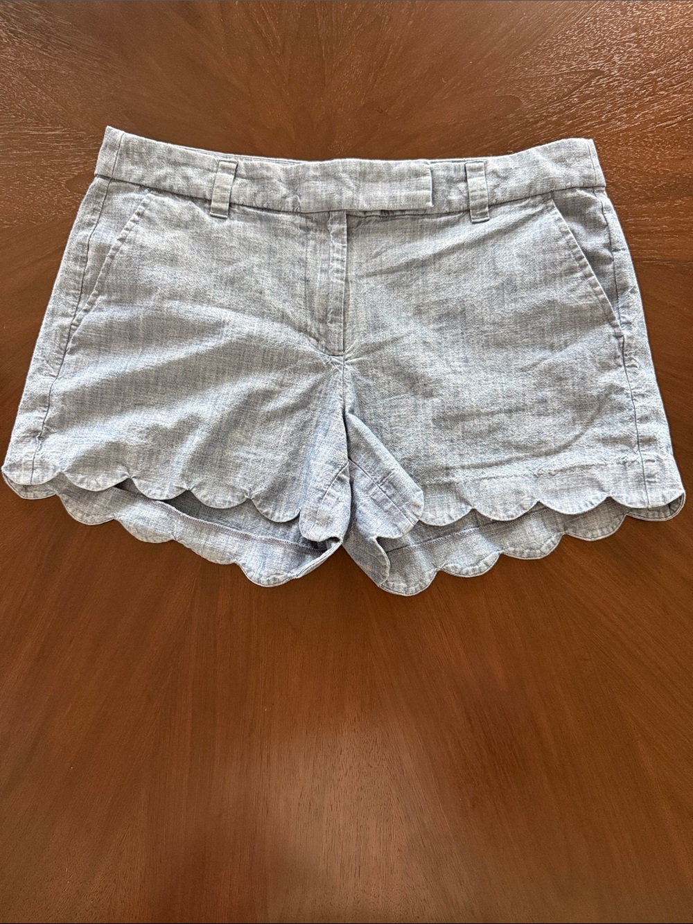 J. Crew Chambray Short with Scalloped Hem